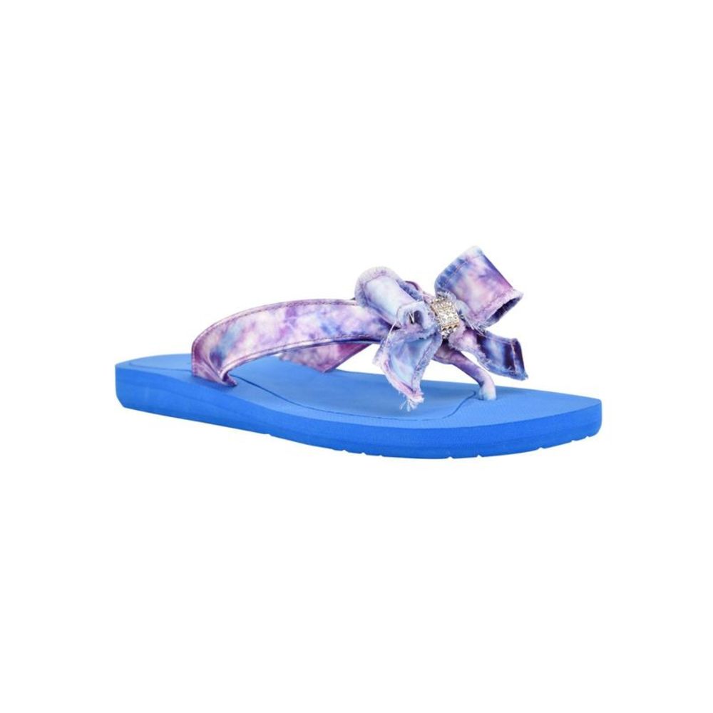 GUESS Womens Blue Bow Embellishment Tuta Slip On Sandals 8 M